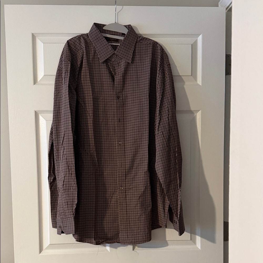 Joseph Abboud Dark Brown Plaid Shirt